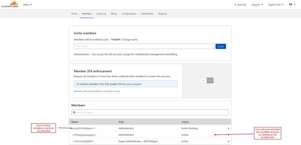 Cloudflare add user members panel