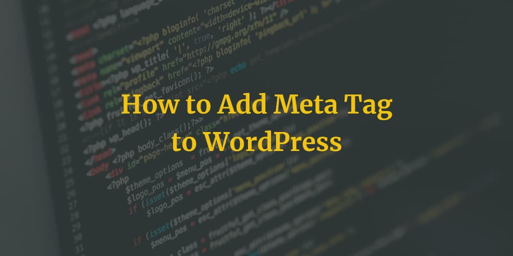 how to add meta tag to wordpress