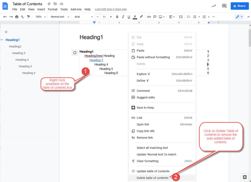 How To Delete Table Of Contents In Google Docs